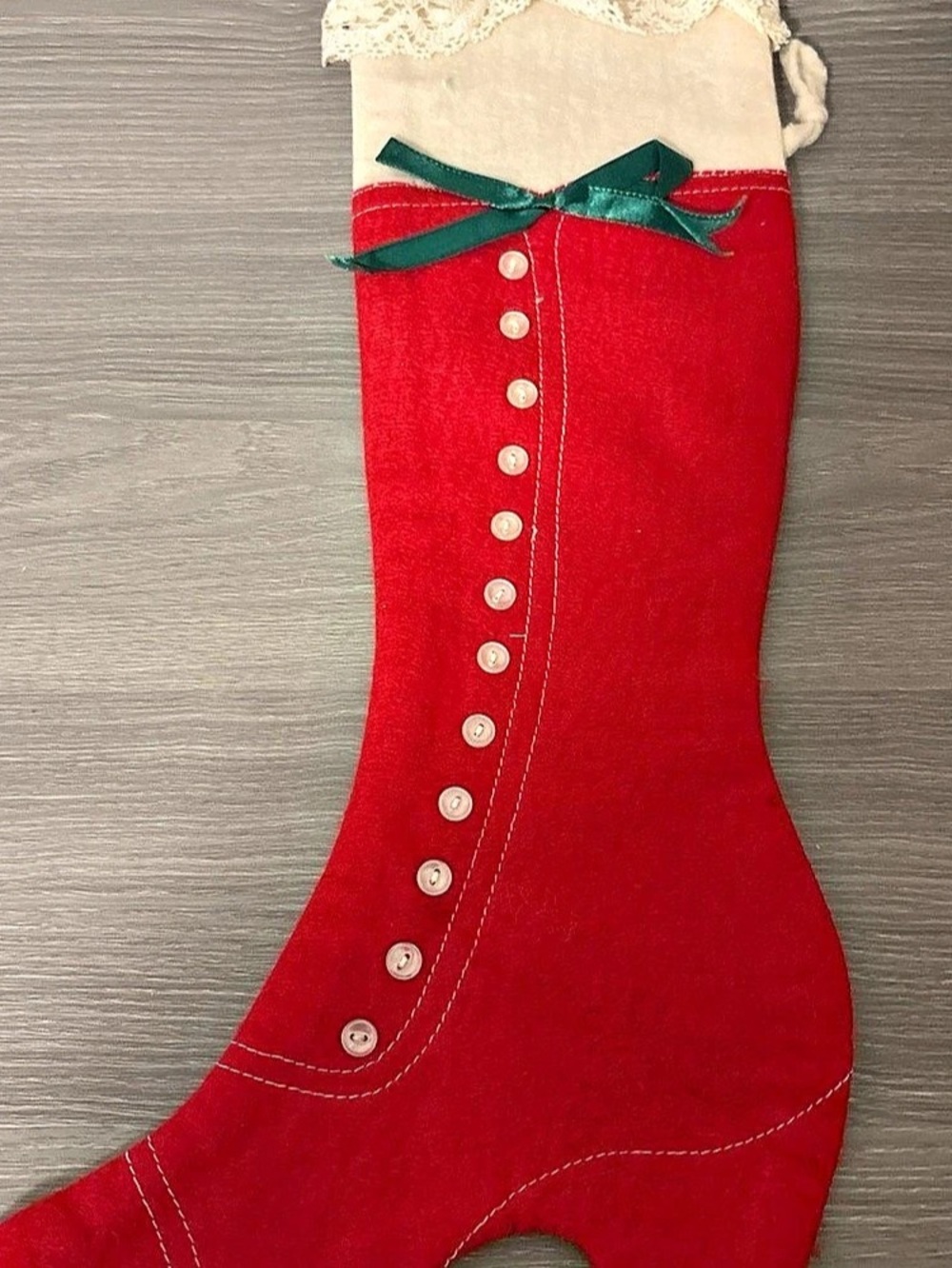 Vintage Handmade Christmas Stocking  Womens Boot